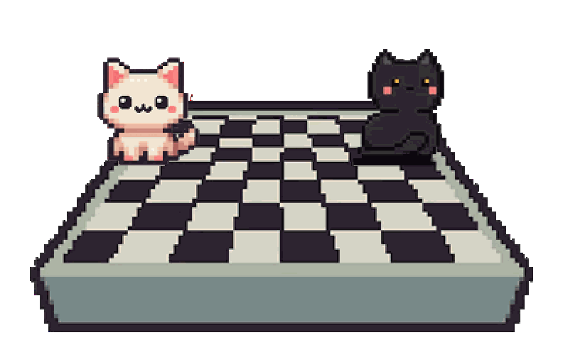 Retro chess cat animation